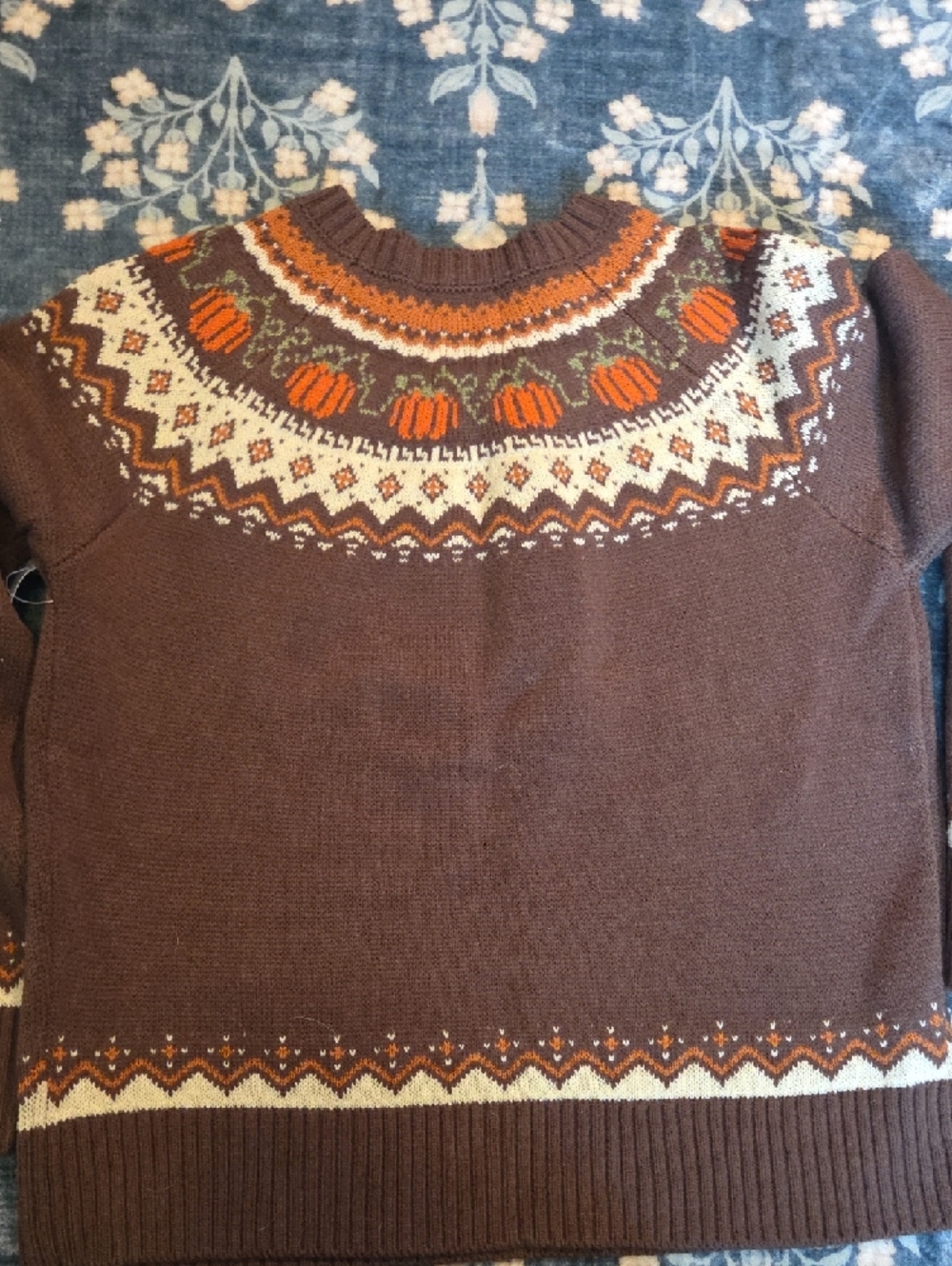 Kiel James Patrick Brown & Orange Fair Isle Cabin Sweater - Picture 5 of 5